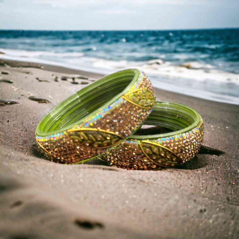 golden green bangles