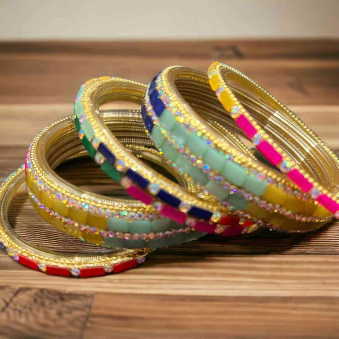 Golden Designer Mix Color Bangles