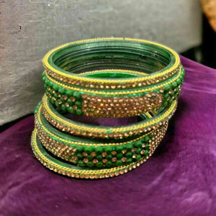 Green Gold Designer Bangles